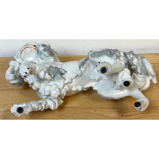 Large Dresden Porcelain Standing Toy Spaniel King Charles / Pekingese, 1900s For Sale - Image 11 of 11