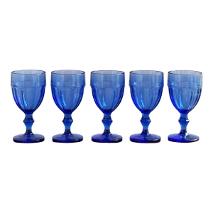 1960s Libbey Dusky Blue Gibraltar Goblets — Set of 5
