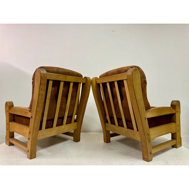 Set of Brutalist Armchairs in Oak, 1960s For Sale - Image 6 of 18