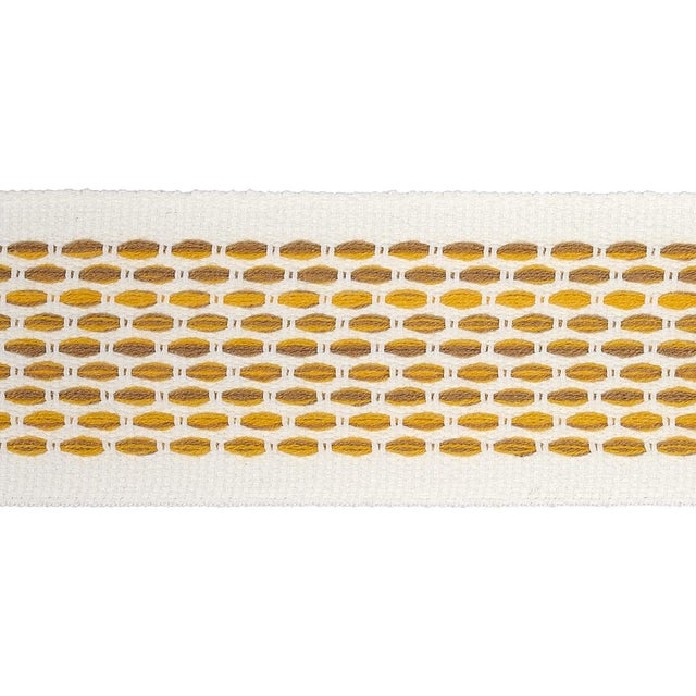 Schumacher Sample - Schumacher Portola Tape Indoor/Outdoor in Yellow For Sale - Image 4 of 4