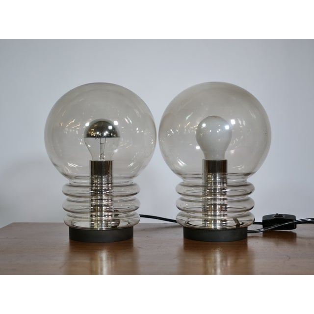 Space Age Glass Table Lamps from Glashütte Limburg, 1970s, Set of 2 For Sale - Image 8 of 14