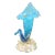 Vintage Murano Seguso Blue Opalescent Gold Flecks Italian Art Glass Mid Century Sculptural Flower Vase For Sale