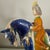 Beijing Niren Zhang Tang Style Cobalt Sancai Glazed Horse & Rider Figurine - 17" For Sale - Image 14 of 16
