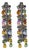Contemporary Diamond Multicolored Stone 18k White Gold Hoop Earrings, Pair For Sale