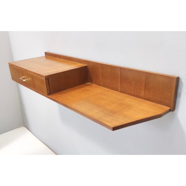 1950s Beech and Durmast Wall-Mounted Console Table, Italy, 1950s For Sale - Image 5 of 17