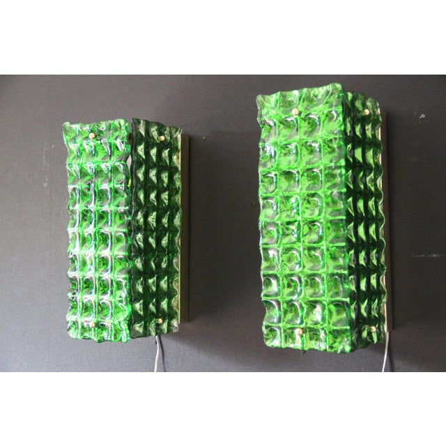 Green Murano Glass Wall Lights, 2000s, Set of 2 For Sale - Image 3 of 18