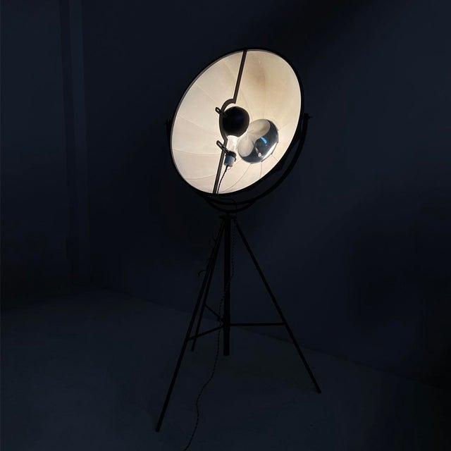 Italian modern floor lamp by Mariano Fortuny for Palladio Italia, 1980s Floor lamp in metal and fabric. The lamp features...
