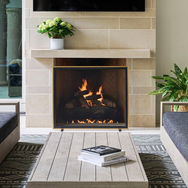 Not Yet Made - Made To Order Matte Black Bleeker Fireplace Screen Iron For Sale - Image 5 of 10