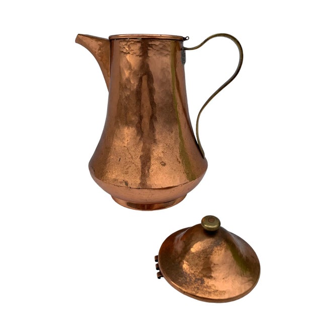 Vintage Hand Hammered Copper Tea Pot For Sale In San Francisco - Image 6 of 10