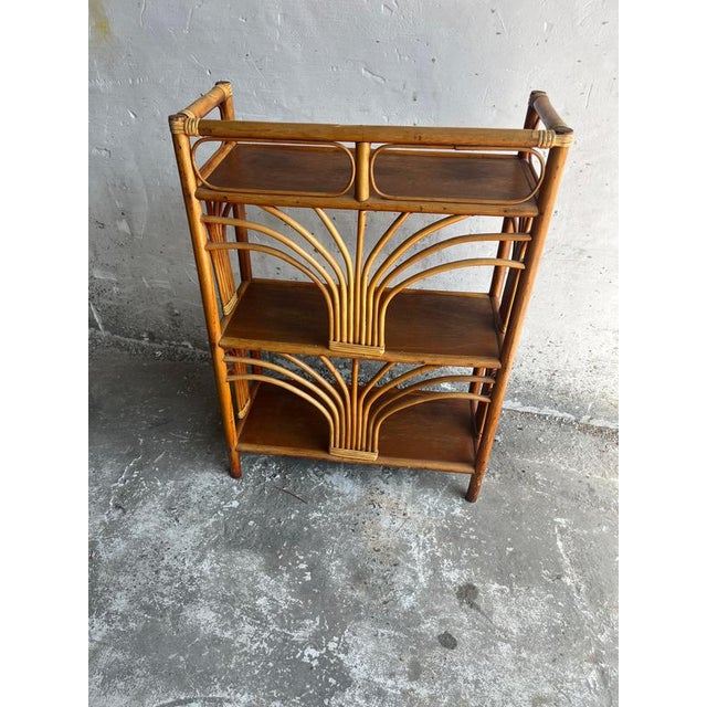 Vintage Bamboo and Rattan Shelf Unit, 1960s For Sale - Image 4 of 7