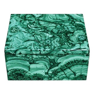 Malachite Box Thorns and Roses Italian Made Gemstone Box For Sale