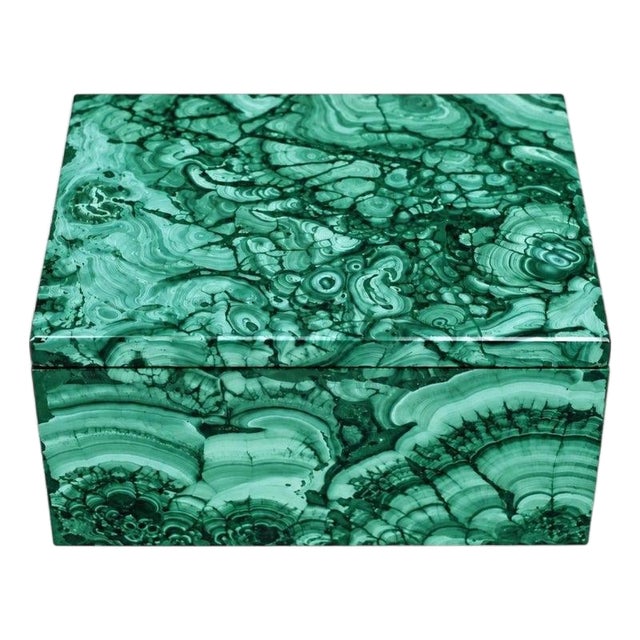Malachite Box Thorns and Roses Italian Made Gemstone Box For Sale