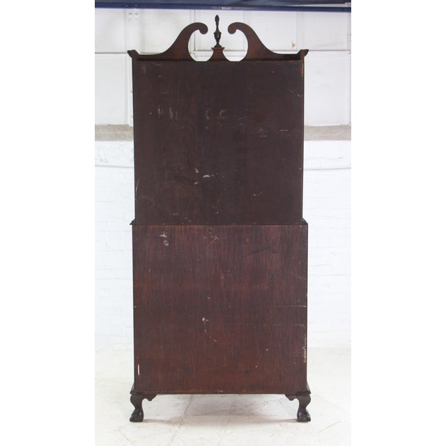 Antique Chippendale Mahogany Secretary Desk For Sale - Image 11 of 11