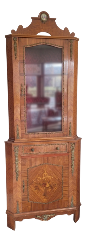 Louis XVI Style Double-Body Corner Cabinet, 1950s
