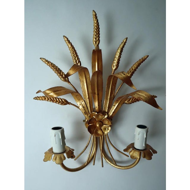 American Regency Ear of Wheat Gilt Wall Lamps from Hans Kögl, 1960s, Set of 2, in Very Good conditions. Designed 1960 to...
