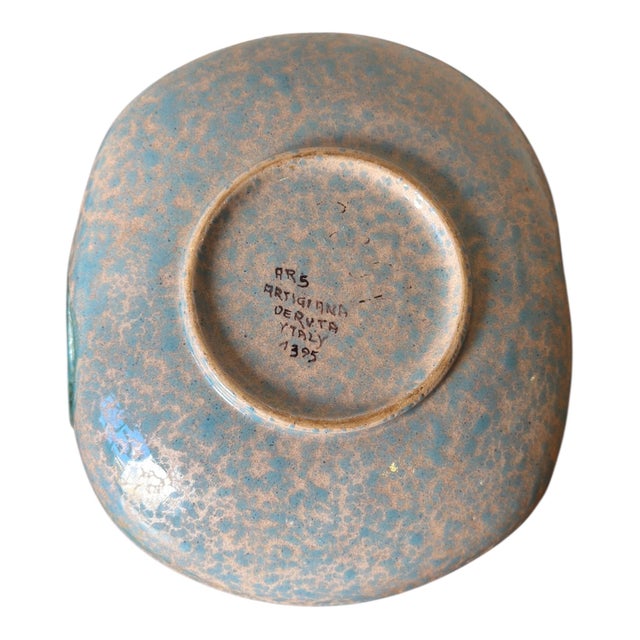Mid-Century Modern Italian Animal Motif Handled Pottery Bowl from ARS Artigiana Deruta, 1950s For Sale - Image 3 of 5