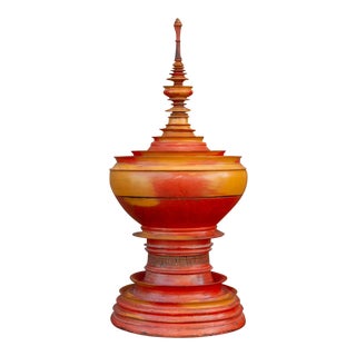 19th Century Merigold Lacquered Burmese Vessel For Sale