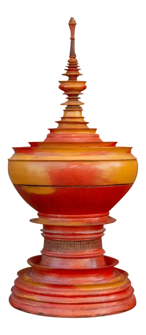 19th Century Merigold Lacquered Burmese Vessel