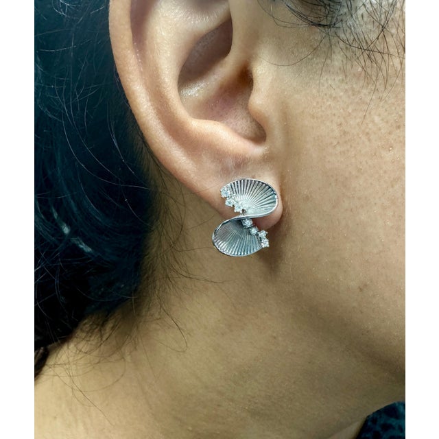 0.28 Carat Diamond White Gold Art Deco Inspired Earrings These delicate, yet intricate design earrings are sure to...