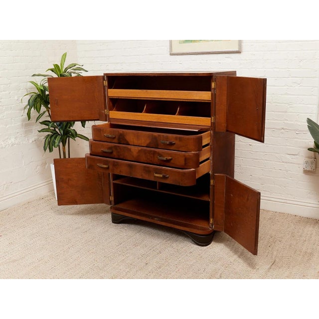 Early 20th Century Art Deco Highboy by Empire Furniture Rockford, Illinois, Attributed For Sale - Image 11 of 12