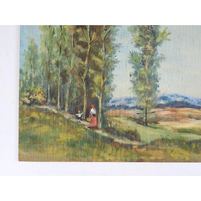 Vintage Continental Impressionist Landscape Painting For Sale In Seattle - Image 6 of 8