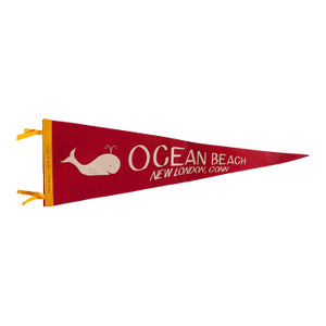 Vintage Ocean Beach New London Connecticut Felt Flag Pennant