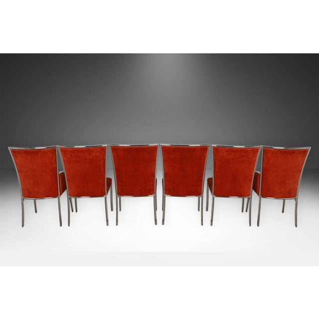 Mid Century Chrome Dining Chairs Six Milo Baughman Style For Sale - Image 10 of 11