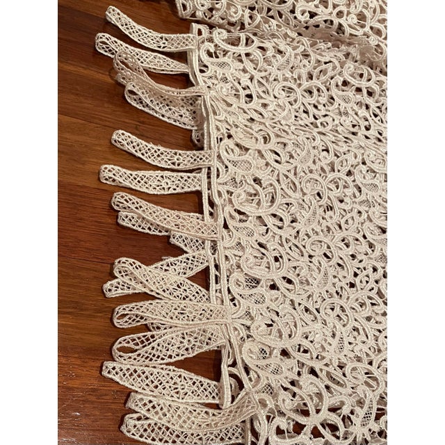 Textile Vintage 1950s European Embroidered Lace Chiffon Curtain Panels Set of Six For Sale - Image 7 of 12