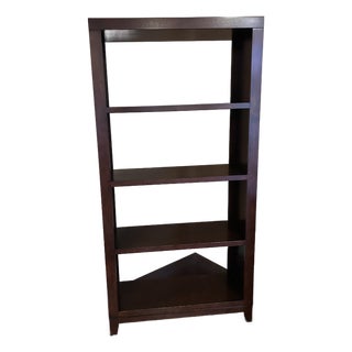 Ethan Allen “Transom” Étagère Bookcase – Dark Wood, Open Back Shelving For Sale