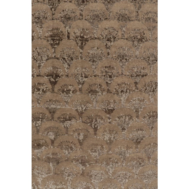 Rug & Kilim's Modern Rug in Abstract Faded Taupe and Sepia Design For Sale In New York - Image 6 of 8