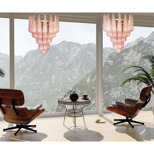 1980s Pink Murano Glass Drop Chandelier, 1980s For Sale - Image 5 of 16