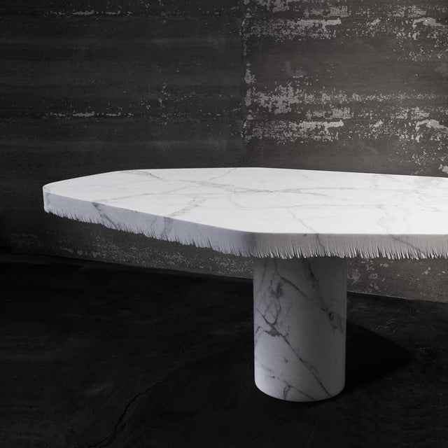 Contemporary Velato Dining Table in Calacatta Marble by Bufalini Marmi For Sale - Image 3 of 6