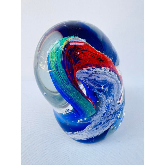 Vintage Abstract Studio Art Glass Sculpture 5" For Sale - Image 4 of 10
