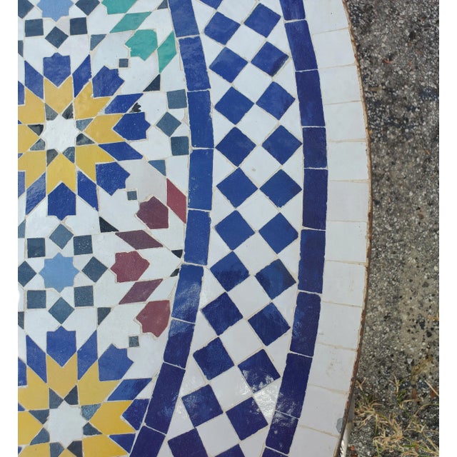 Moroccan 60" Moroccan Multi-Color Beldia Mosaic Table For Sale - Image 3 of 7