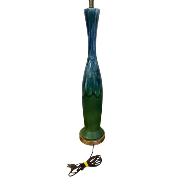 1960s Mid-Century Modern Royal Haeger Green Drip Glaze Lamps - Set of 2 For Sale In Philadelphia - Image 6 of 12