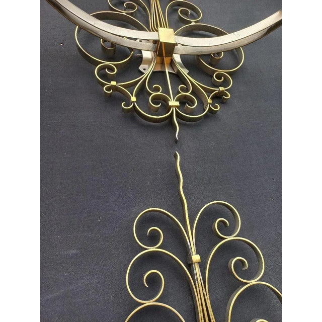 1940s Gold and Nickel Plated Brass Wall Lights, Set of 4 For Sale - Image 5 of 13