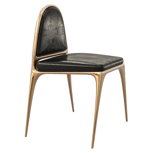 "Phantom" Chair, With Bronze and Tailor Made Leather Bizimyer Furniture. Unmatched. Unrivalled. Designed by Hasan Samet...