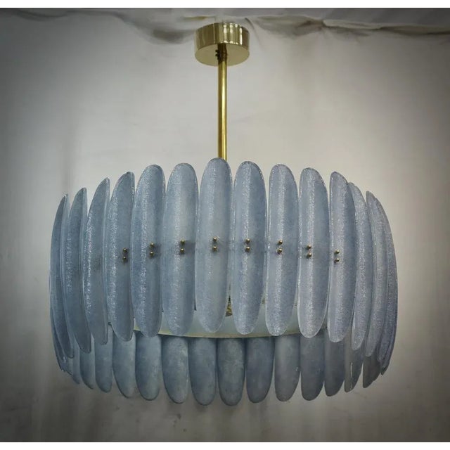 Mid-Century Style Murano Glass and Brass Ceiling Light, 2000s For Sale - Image 13 of 13