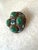 Chinese Vintage Chinese Brooch Features Enamel and Sterling Silver Filigree Work Set With Jade For Sale - Image 3 of 5