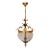 1960s French Brass & Etched Glass Bowl Pendant Light - Restored For Sale