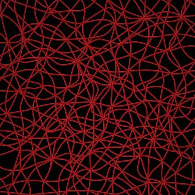 Limited edition abstract Giclée artwork titled "True Blood" by Mauro Oliveira, depicting an abstract representation of red...