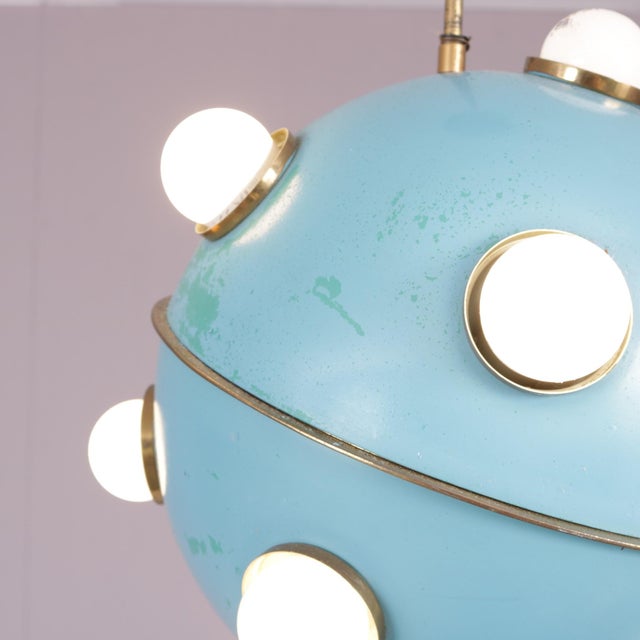 Metal Pendant Lamp Model 551 Oscar Torlasco for Lumi, Italy, 1960s For Sale - Image 7 of 12