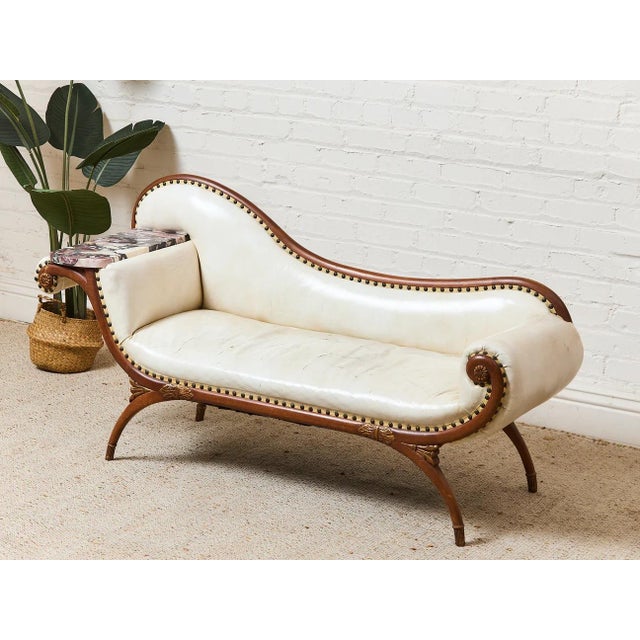 Vintage Antiques Settee With Marble Side Table For Sale - Image 4 of 10