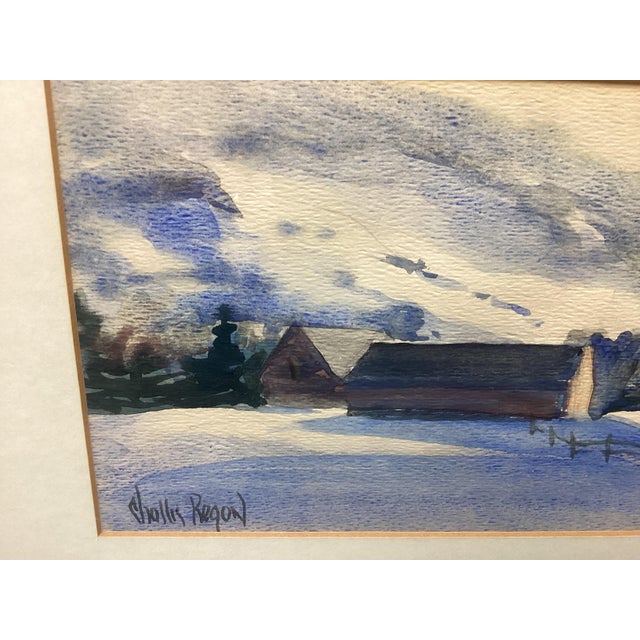 1960s Chollis Regon Original Signed Watercolor Painting For Sale In New York - Image 6 of 6