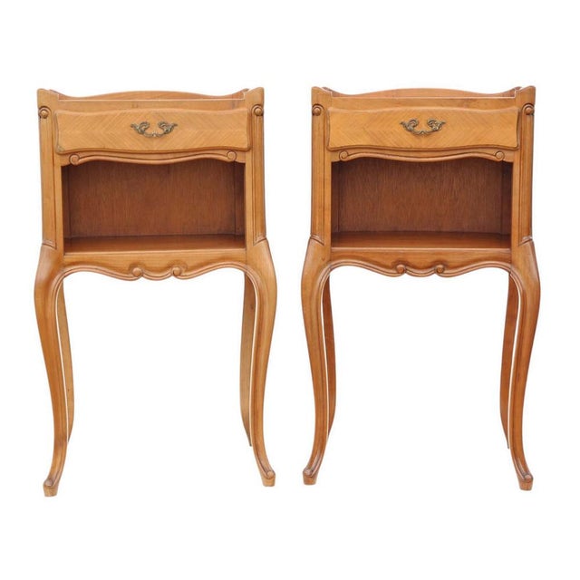Brown Vintage Cherry Nightstands, Set of 2 For Sale - Image 8 of 8