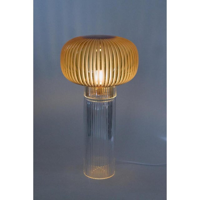 Pure Crystal Glass Onna Clear and Grande Amber Table Lamp by Studio Bojola Dimensions: D 26 x H 47 cm Materials: Pure lead...