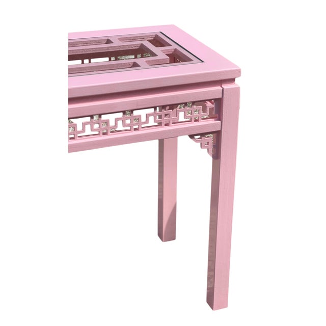 1980’s Chinese Chippendale Fretwork Sofa/Console Table For Sale - Image 12 of 17