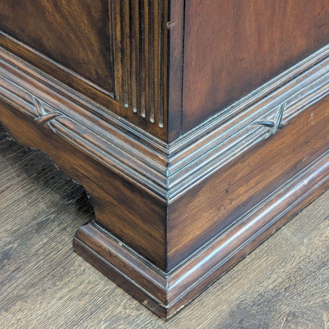 Traditional Burl Wood 7-Drawer Tall Chest With Lion Head Hardware For Sale - Image 10 of 10