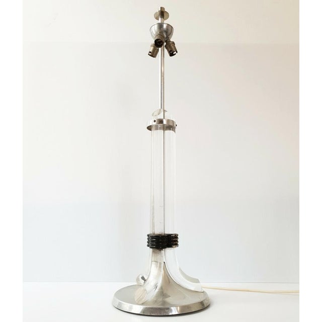 Fair condition, with numerous signs of wear. Works, new plug. The original steel switch is functional. Height 73 cm....