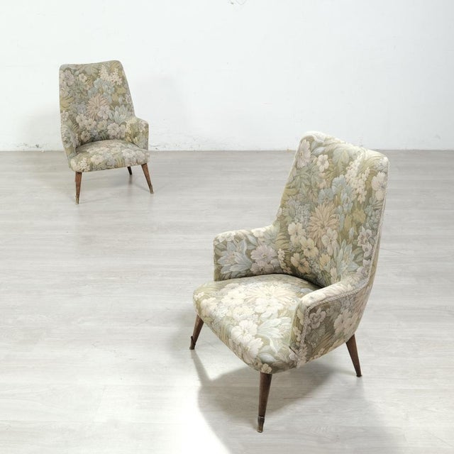 Set of Mid-Century Flowered Armchairs, Italy, 1960s For Sale - Image 11 of 18